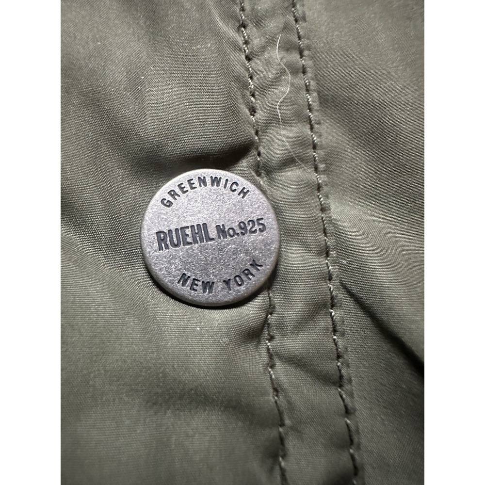 RUEHL No.‎ 925 Women's Down Feather Olive Green Jacket Thigh Length Size Medium - Picture 11 of 12